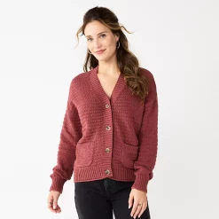 Women's Sonoma Goods For Life® Cropped Cardigan -StyleUp Sales Store 5581344 Mauve