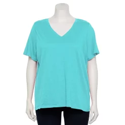 Petite Plus Size Sonoma Goods For Life® Everyday V-Neck Tee -StyleUp Sales Store 5581510 Boca Breeze