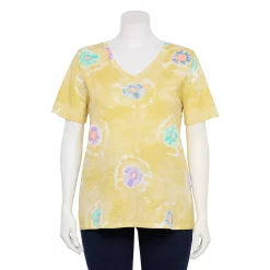 Petite Plus Size Sonoma Goods For Life® Everyday V-Neck Tee -StyleUp Sales Store 5581510 Lemon Yellow Circle
