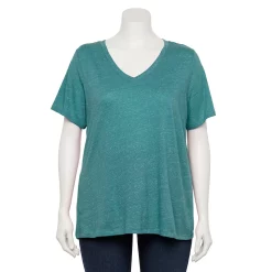 Petite Plus Size Sonoma Goods For Life® Everyday V-Neck Tee -StyleUp Sales Store 5581510 Nightly Blue