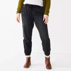 Women's Sonoma Goods For Life® Mid-Rise Denim Jogger Pants 7 Women's Sonoma Goods For Life® Mid-Rise Denim Jogger Pants -StyleUp Sales Store 5582204 Black Denim