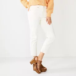 Women's Sonoma Goods For Life® High-Waisted Boyfriend Jeans -StyleUp Sales Store 5582926 Ecru