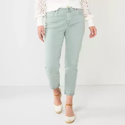 Women's Sonoma Goods For Life® High-Waisted Boyfriend Jeans -StyleUp Sales Store 5582926 Sage