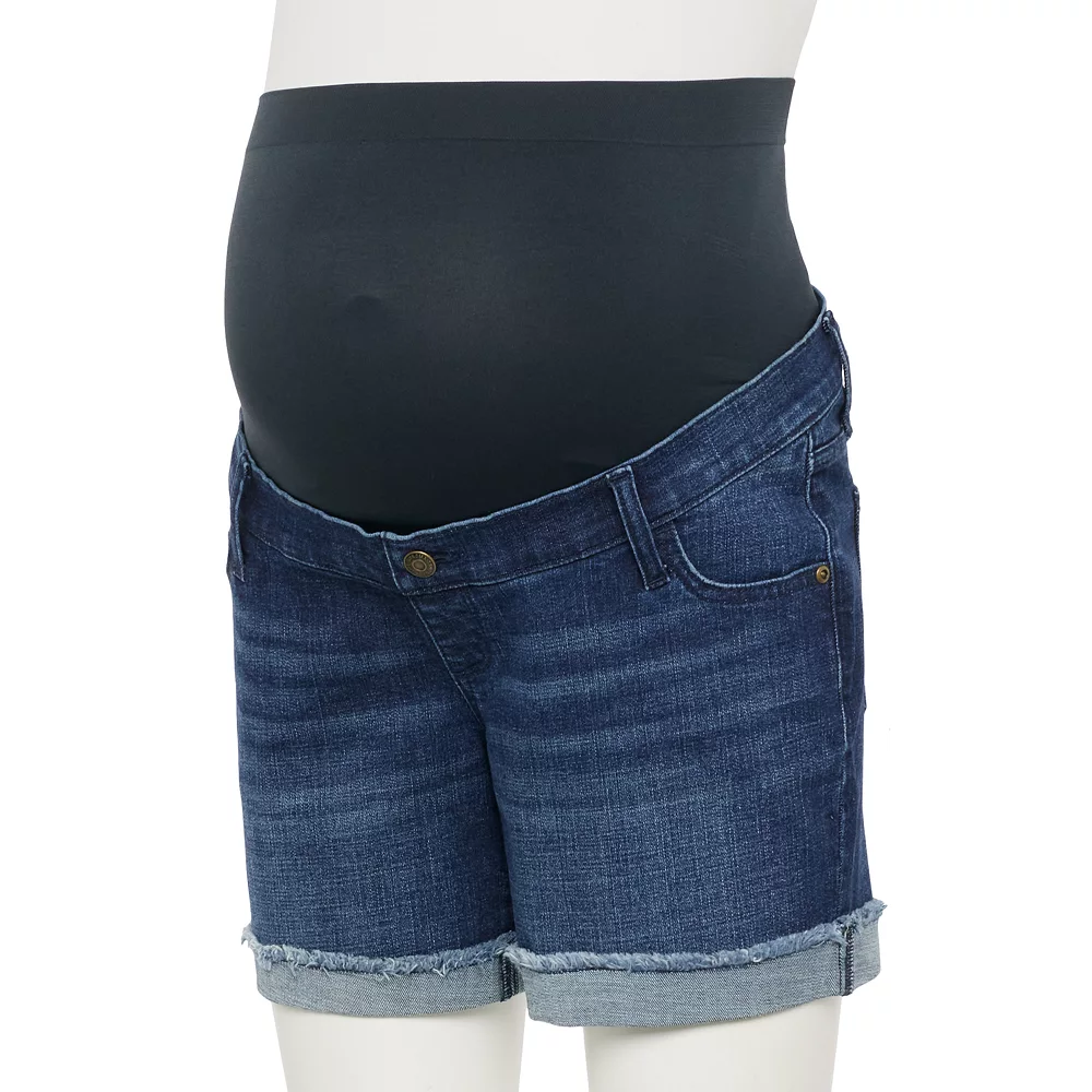 Maternity Sonoma Goods For Life® Inset Over-The-Belly Frayed Jean Shorts 5 Maternity Sonoma Goods For Life® Inset Over-The-Belly Frayed Jean Shorts - Image 3