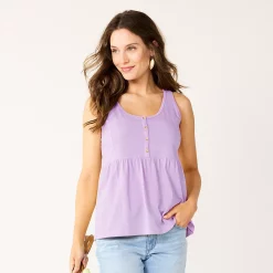 Women's Sonoma Goods For Life® Button Utility Tank -StyleUp Sales Store 5583719 Light Purple