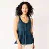Women's Sonoma Goods For Life® Button Utility Tank -StyleUp Sales Store 5583719 Navy Blue