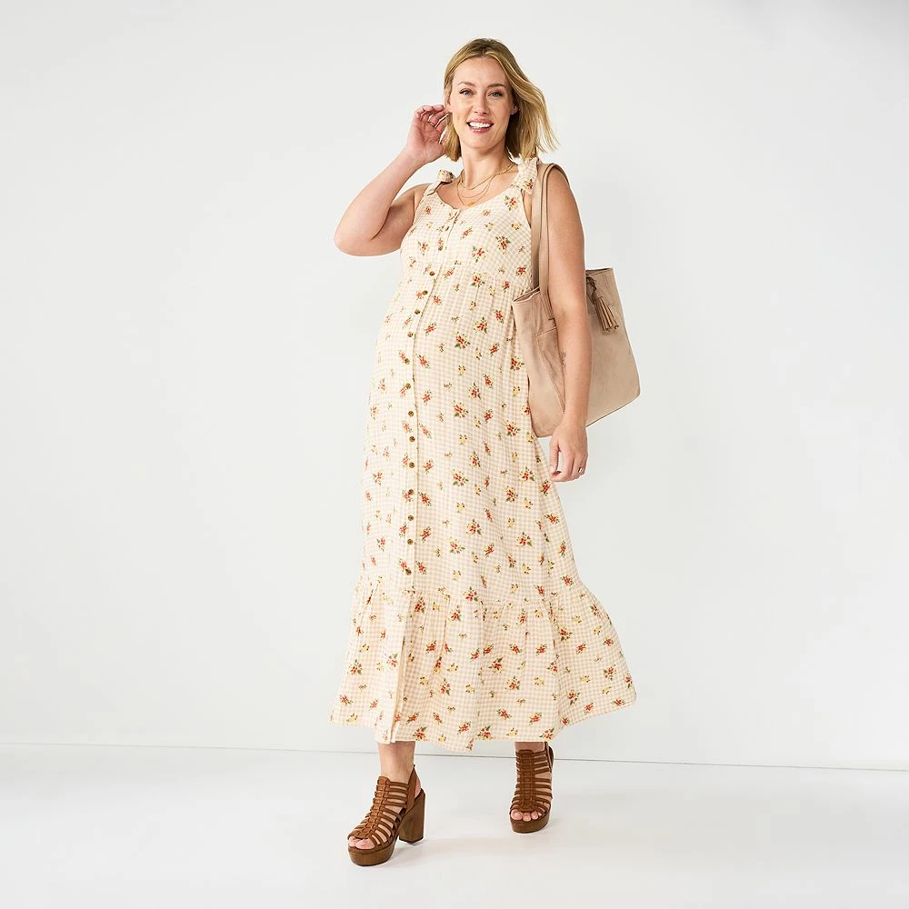 Maternity Sonoma Goods For Life® Knot Shoulder Maxi Dress 3 Maternity Sonoma Goods For Life® Knot Shoulder Maxi Dress