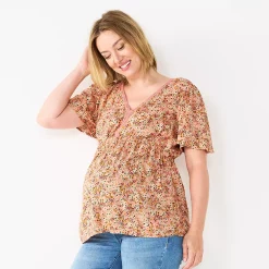 Maternity Sonoma Goods For Life® Flutter Sleeve Top 8 Maternity Sonoma Goods For Life® Flutter Sleeve Top -StyleUp Sales Store 5584701 Pink Floral