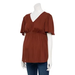 Maternity Sonoma Goods For Life® Flutter Sleeve Top 9 Maternity Sonoma Goods For Life® Flutter Sleeve Top -StyleUp Sales Store 5584701 Wine