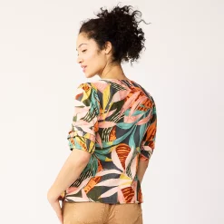 Women's Sonoma Goods For Life® Pleated Elbow-Sleeve Blouse -StyleUp Sales Store 5584778 ALT