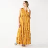 Women's Sonoma Goods For Life® Tiered Maxi Dress -StyleUp Sales Store 5584784 Gold Ikat Stripe