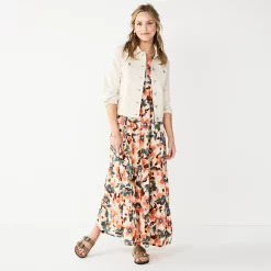 Women's Sonoma Goods For Life® Tiered Maxi Dress 12 Women's Sonoma Goods For Life® Tiered Maxi Dress -StyleUp Sales Store 5584784 Pink Floral