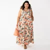 Plus Size Sonoma Goods For Life® Tiered Maxi Dress -StyleUp Sales Store 5584786 Pink Floral