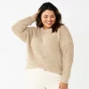 Plus Size Sonoma Goods For Life® Drop Shoulder Sweater 1 Plus Size Sonoma Goods For Life® Drop Shoulder Sweater -StyleUp Sales Store 5585467 Tan Marl