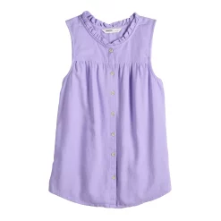 Women's Sonoma Goods For Life® Button-Front Ruffle Tank -StyleUp Sales Store 5586080 ALT5