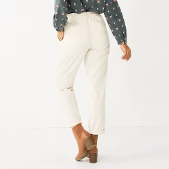 Women's Sonoma Goods For Life® Mid-Rise Straight-Leg Paperbag Pants -StyleUp Sales Store 5587701 ALT