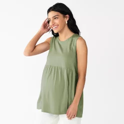 Maternity Sonoma Goods For Life® Swing Babydoll Top -StyleUp Sales Store 5587792 Green