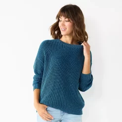 Petite Sonoma Goods For Life® Drop Shoulder Pullover Sweater 11 Petite Sonoma Goods For Life® Drop Shoulder Pullover Sweater -StyleUp Sales Store 5587850 Blue