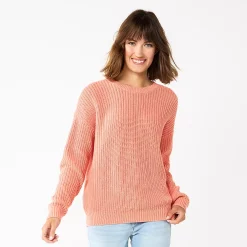 Petite Sonoma Goods For Life® Drop Shoulder Pullover Sweater 13 Petite Sonoma Goods For Life® Drop Shoulder Pullover Sweater -StyleUp Sales Store 5587850 Coral