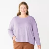 Plus Size Sonoma Goods For Life® Long Sleeve Pocket Tee -StyleUp Sales Store 5590050 Light Purple