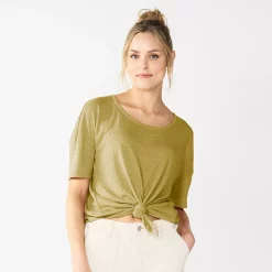 Women's Sonoma Goods For Life® Relaxed Scoopneck Tee -StyleUp Sales Store 5596588 Light Olive
