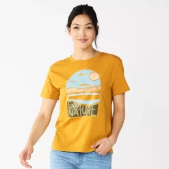 Women's Sonoma Goods For Life® Relaxed Graphic Tee -StyleUp Sales Store 5596692 Gold Enjoy Nature