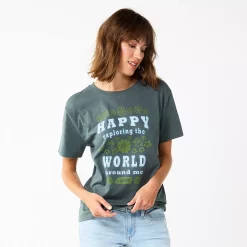 Women's Sonoma Goods For Life® Relaxed Graphic Tee -StyleUp Sales Store 5596692 Gray Happpy Exploring