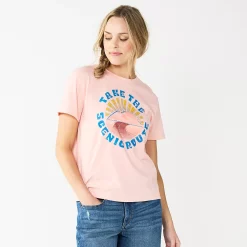 Women's Sonoma Goods For Life® Relaxed Graphic Tee -StyleUp Sales Store 5596692 Pink Scenic Route