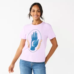 Women's Sonoma Goods For Life® Relaxed Graphic Tee -StyleUp Sales Store 5596692 Purple Cosmic Hand