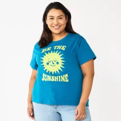 Plus Size Sonoma Goods For Life® Relaxed Graphic Tee -StyleUp Sales Store 5611932 Be The Sunshine