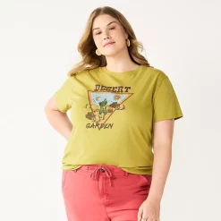 Plus Size Sonoma Goods For Life® Relaxed Graphic Tee -StyleUp Sales Store 5611932 Green Desert Garden