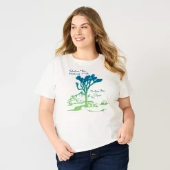 Plus Size Sonoma Goods For Life® Relaxed Graphic Tee -StyleUp Sales Store 5611932 Purple Joshua Tree