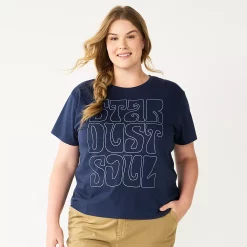 Plus Size Sonoma Goods For Life® Relaxed Graphic Tee -StyleUp Sales Store 5611932 Star Dust Soul