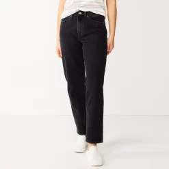 Women's Sonoma Goods For Life® Ultra High Rise Vintage-styled Straight-Leg Jeans -StyleUp Sales Store 5616387 Black Wash