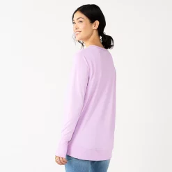 Women's Sonoma Goods For Life® Super Soft Solid Tunic Sweatshirt 20 Women's Sonoma Goods For Life® Super Soft Solid Tunic Sweatshirt -StyleUp Sales Store 5621644 ALT
