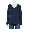 Women's Sonoma Goods For Life® Everyday V-Neck Long Sleeve Tee -StyleUp Sales Store 5625801 Navy
