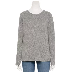 Women's Sonoma Goods For Life® Everyday Crewneck Long Sleeve Tee 54 Women's Sonoma Goods For Life® Everyday Crewneck Long Sleeve Tee -StyleUp Sales Store 5625802 Gray Texture