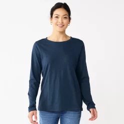Women's Sonoma Goods For Life® Everyday Crewneck Long Sleeve Tee 41 Women's Sonoma Goods For Life® Everyday Crewneck Long Sleeve Tee -StyleUp Sales Store 5625802 Navy