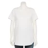 Petite Plus Size Sonoma Goods For Life® V-Neck Tunic Tee -StyleUp Sales Store 5626610 White