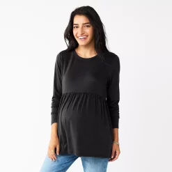 Maternity Sonoma Goods For Life® Long Sleeve Empire Waist Top -StyleUp Sales Store 5635424 Black