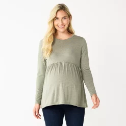 Maternity Sonoma Goods For Life® Long Sleeve Empire Waist Top -StyleUp Sales Store 5635424 Green