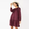 Petite Sonoma Goods For Life® Printed Long Sleeve Dress 2 Petite Sonoma Goods For Life® Printed Long Sleeve Dress -StyleUp Sales Store 5662257 Plum Floral