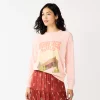 Women's Sonoma Goods For Life® Everyday Crewneck Sweatshirt -StyleUp Sales Store 5664640 Pink Wild Graphic
