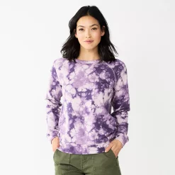 Women's Sonoma Goods For Life® Everyday Crewneck Sweatshirt -StyleUp Sales Store 5664640 Purple Tie Dye