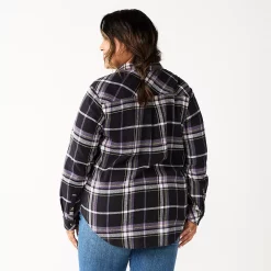 Plus Size Sonoma Goods For Life® Everyday Flannel Shirt -StyleUp Sales Store 5664645 ALT