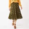 Women's Sonoma Goods For Life® Tiered Maxi Skirt -StyleUp Sales Store 5664691 Olive Floral