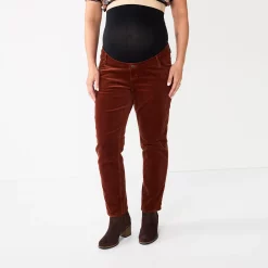 Maternity Sonoma Goods For Life® Belly Panel Corduroy Straight-Leg Ankle Pants -StyleUp Sales Store 5665437 ALT2
