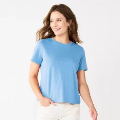Women's Sonoma Goods For Life® Relaxed Short Sleeve Tee -StyleUp Sales Store 5670159 Light Blue