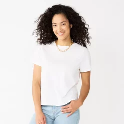 Women's Sonoma Goods For Life® Relaxed Short Sleeve Tee -StyleUp Sales Store 5670159 White