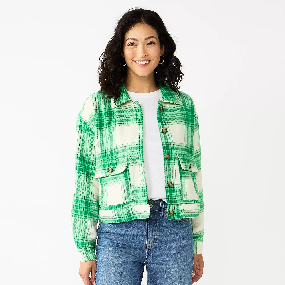 Sonoma Clothing Store -StyleUp Sales Store 5670441 Green Ivory Plaid